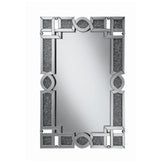 Coaster Jackie Interlocking Wall Mirror with Iridescent Panels and Beads Silver Model 961444